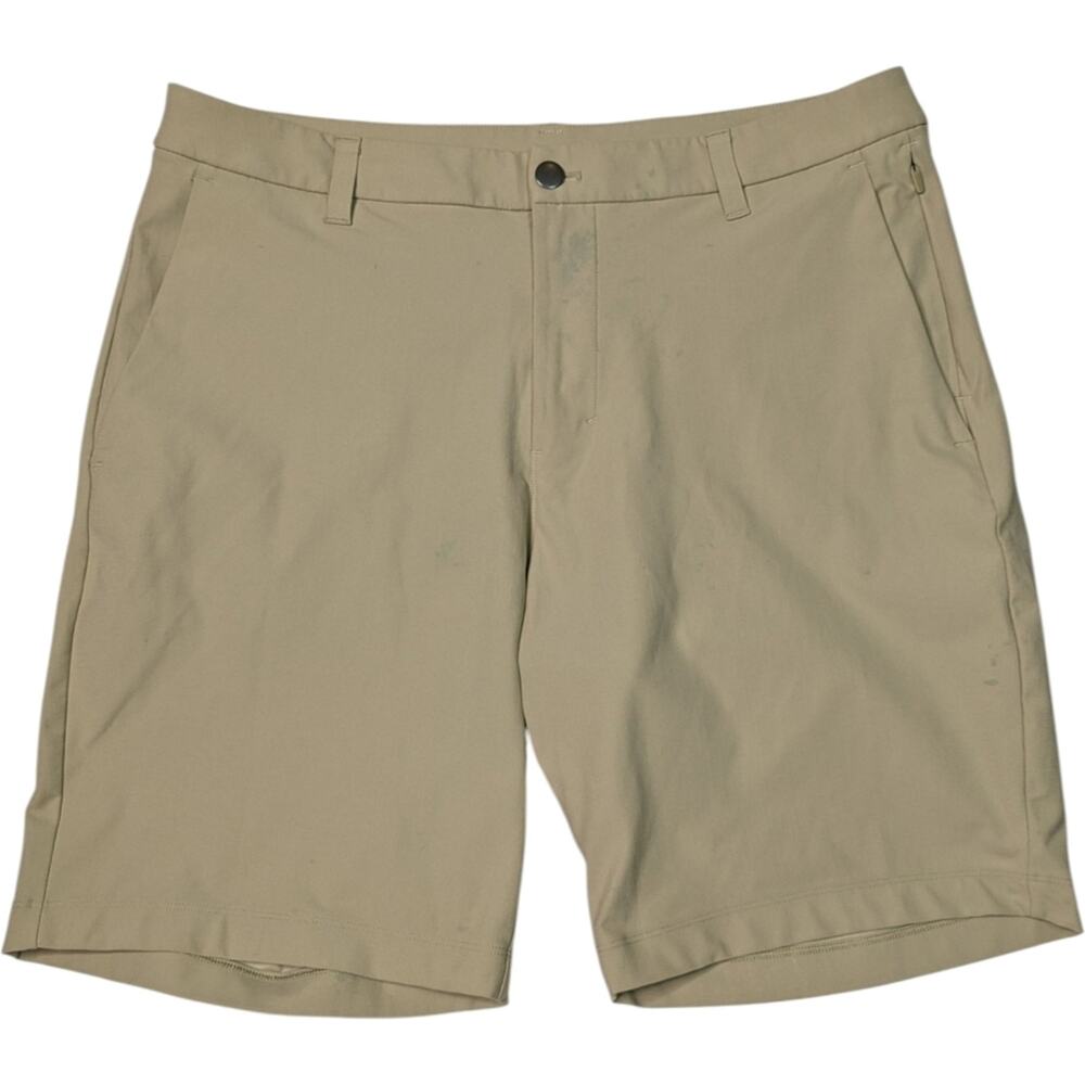 Lululemon Commission Shorts 34 Tan Classic Fit Golf Zipper Pocket Athletic Casua - Picture 7 of 7